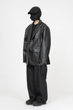 Forem One Button Leather Jacket