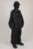 Coated Damage Black Denim