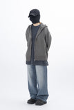 Iber Damage Knit Hooded Full Zip-Up