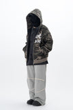 Rest Lettering Camo Hooded Zip-Up