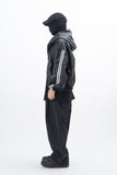 Viter Leather Track Hooded Jacket