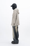 Parady Punching Damage Hooded Knit Zip-Up