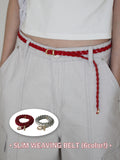 [Cowhide] SLIM WEAVING BELT