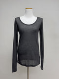 Deep U Neck Tencel See-through T-Shirt