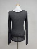 Deep U Neck Tencel See-through T-Shirt