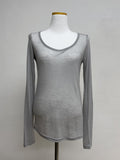 Deep U Neck Tencel See-through T-Shirt