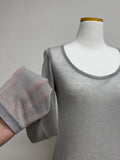 Deep U Neck Tencel See-through T-Shirt