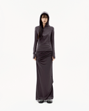 Layering Draped Maxi Skirt
