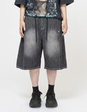 Lean side snap denim shorts