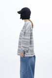 Phrase Stripe Knit Long Sleeve T-Shirt