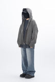 Iber Damage Knit Hooded Full Zip-Up