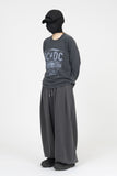 Fle In Black Washing Crop Long Sleeve T-Shirt