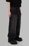 Double patch balloon jeans