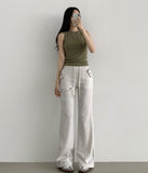 Side Pocket Semi Bootcut Banding Pants