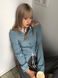 SOFT OFF SHOULDER ZIP-UP