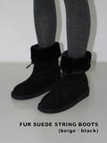 FUR SUEDE STRING BOOTS