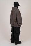 Oil smudging Hood Zip-Up