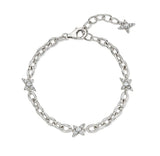 Nova Silver (W) Pave Link Station Bracelet