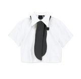 TIE CROP HALF SHIRT
