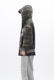 Rest Lettering Camo Hooded Zip-Up