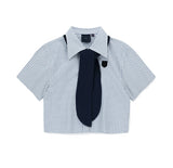 TIE CROP HALF SHIRT