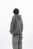 Olide Pigment Dyed Embroidery Hooded Zip-Up
