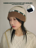 RIBBON KNITTING BUCKET HAT