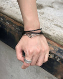 Cross leather bracelet