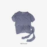 Det shirring layered t-shirt