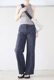 Bolt pin tuck wide pants
