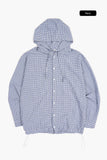 Zeckon check hooded shirt