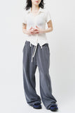 Waist Belted Striped Pants