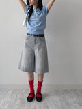 Color Tencel Rib Knee Socks