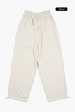 Long waist rib loose sweatpants