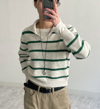 Open Stripe Crop Knit