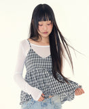 Mona check bustier blouse