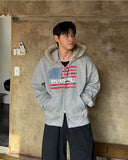 Lao Flag Hooded Zip-Up