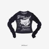 Casse shirring lettering t-shirt