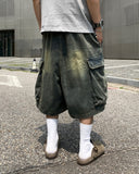 Sand Washed Bermuda Cargo Denim