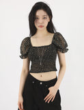 Moti Smoke Crop Blouse