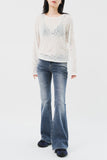 (W) Greyish Low Bootscut Denim