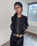 LEATHER SNAP CROP JACKET
