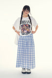 Siena check long skirt