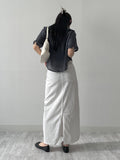 Rivet Cotton Curved H-Line Skirt