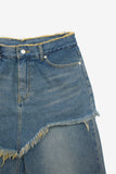 Klint rough crop skirt denim
