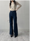 Pocket High Waist Center Crease Bootcut Denim