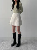 Boucle A-line mini skirt