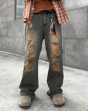 Western Slim Wide Damage Denim