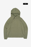 Asymmetric button raglan hoodie