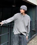 Pigment Henley Neck Waffle Long Sleeve